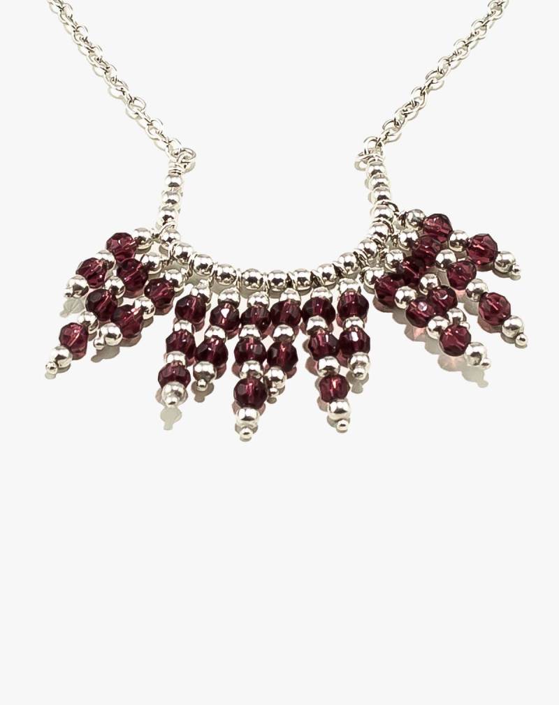 Wasserfall, Kragen Halskette, Kristallinen Edelstein, Halb Edelstein Perlenkette, Silber Anhänger Geschenk von jamilarabesque