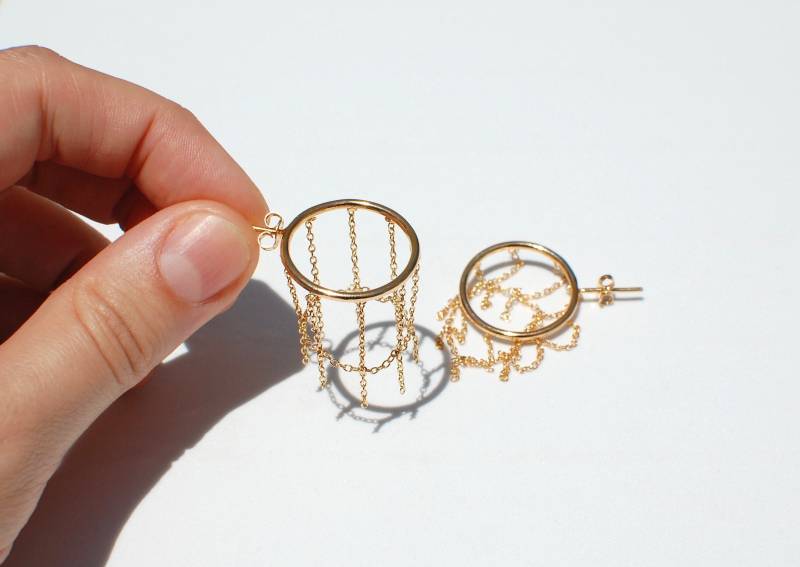 Basketball Creolen in Vergoldet von jamincjewelry