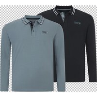 Doppelpack Langarm-Poloshirt EARL GILIELL Jan Vanderstorm petrol dunkelblau von jan vanderstorm