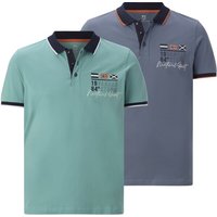 Doppelpack Poloshirt MORKLUND blau petrol von jan vanderstorm