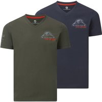 Doppelpack T-Shirt JENDUR dunkelblau oliv von jan vanderstorm