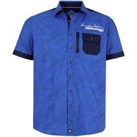 Kurzarmhemd LYSANDER royalblau von jan vanderstorm