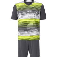 Kurzer Schlafanzug AUDUN dunkelgrau gelb von jan vanderstorm