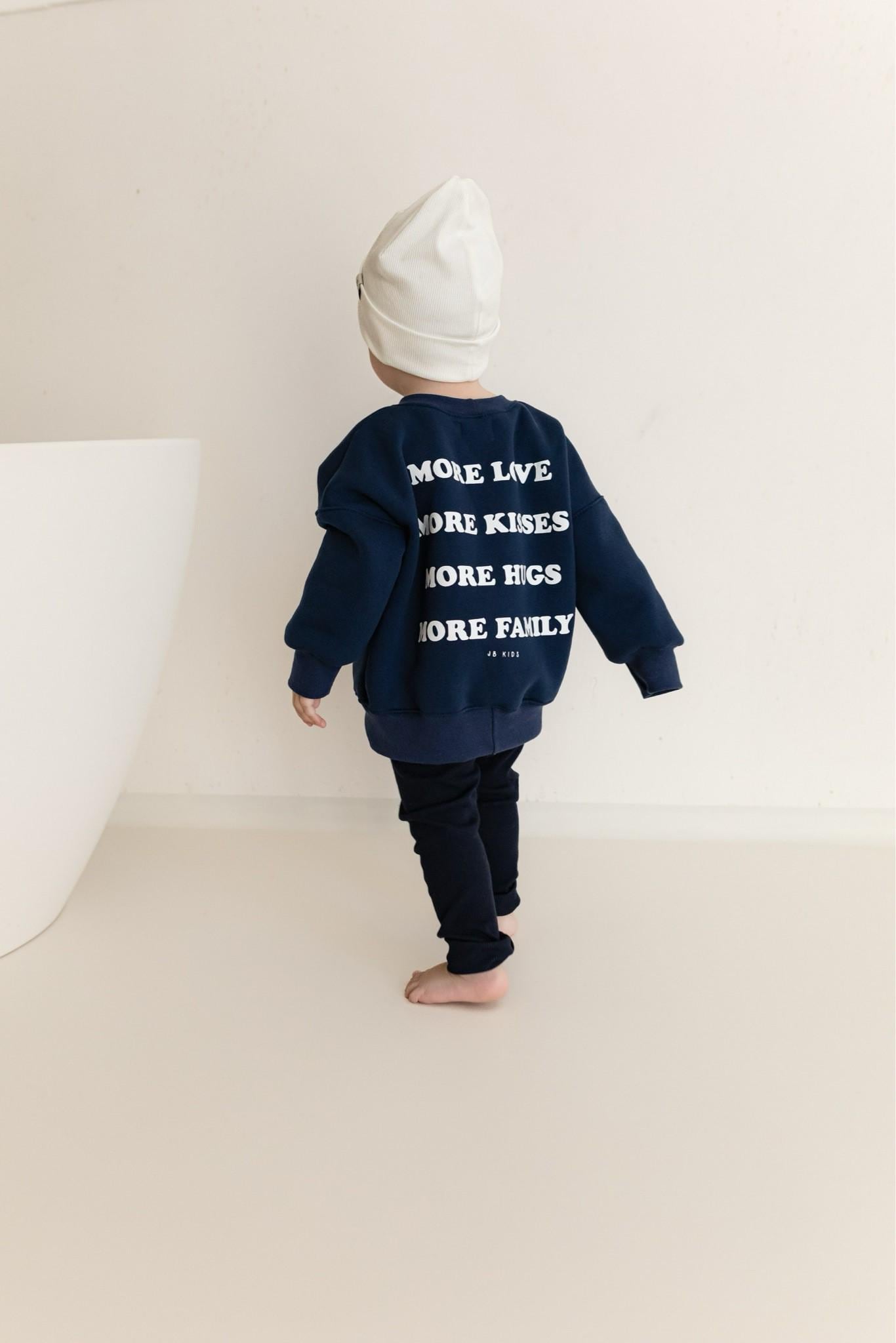 Oversize Pullover Kinder | Wintersweat Dunkelblau Sweater More Love Unisex Kindersweater Herbst Winter Kinderkleidung Handmade von jandbIdesign
