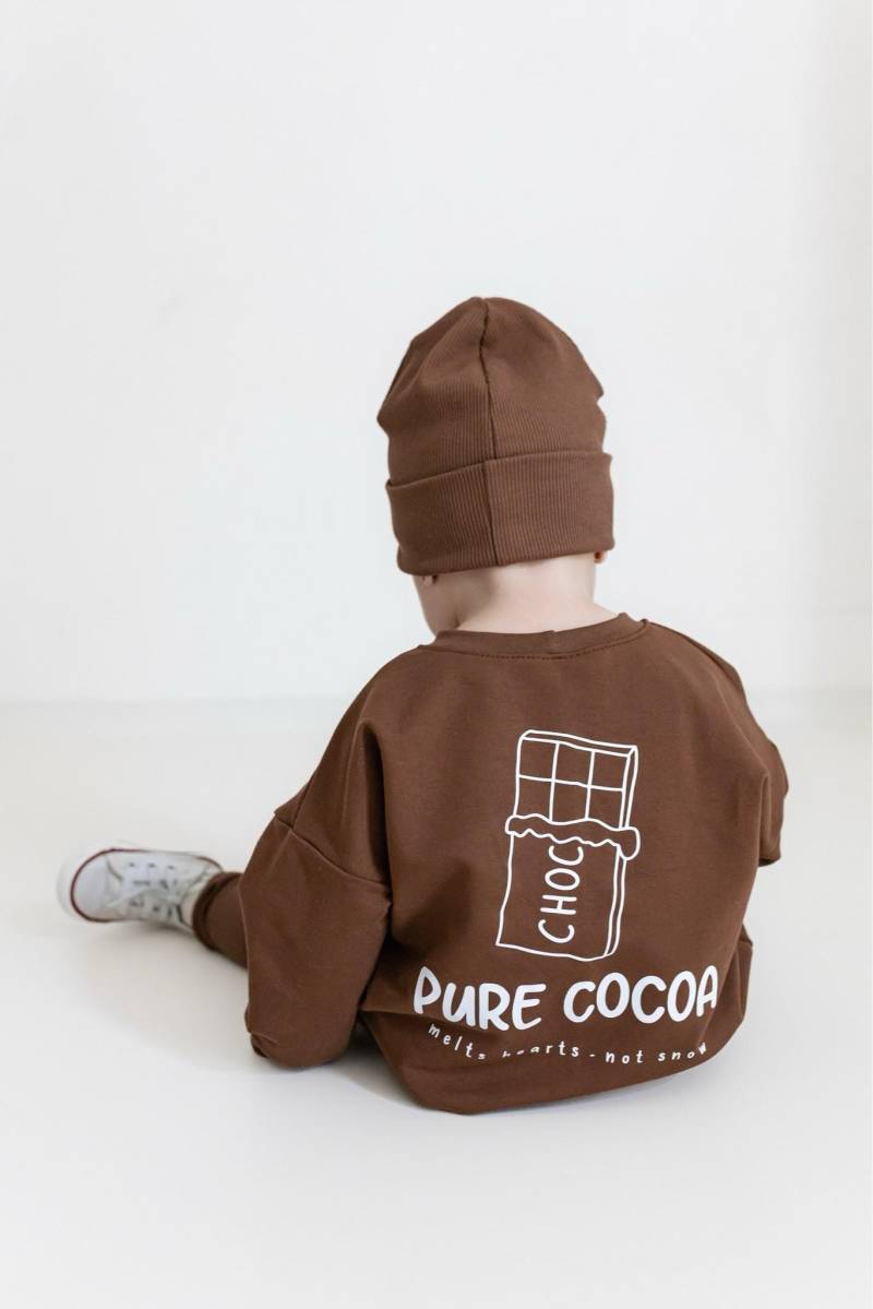 Oversize Sweater Kinder „Pure Cocoa" - Statement Shirt Handmade Kindermode Pullover French Terry Winter von jandbIdesign