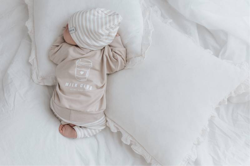 Oversize Sweater Milk Club - Hellbeige Sweatshirt Kinderpullover Handmade French Terry Unisex Sommershirt Kinder Pullover Baby von jandbIdesign