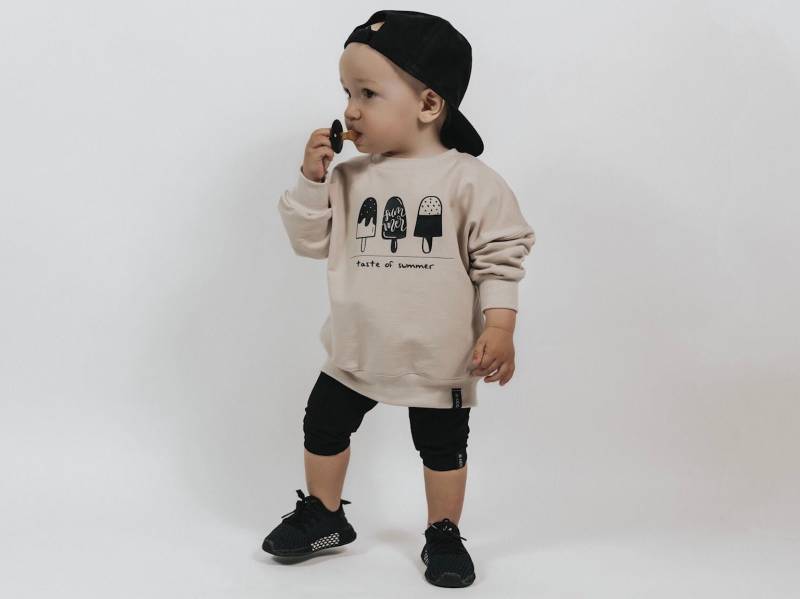 Oversize Sweater Taste Of Summer - Pullover Kinder French Terry Hellbeige Sommersweater Unisex Sommerkleidung Kids von jandbIdesign