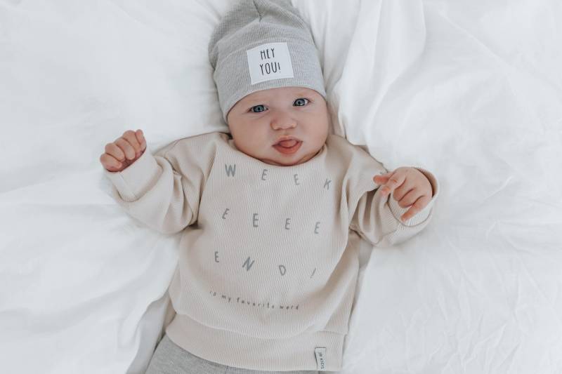 Oversize Sweater Weekend - Baby Pullover Natur Rippjersey Sweatshirt Handgemachte Babykleidung Kinderkleidung Handmade von jandbIdesign