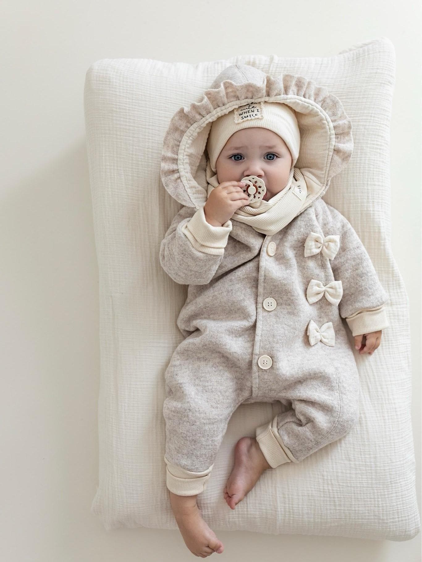 Wollwalk Overall Cream Schurwolle Gefüttert | Baby Walkanzug Winter Strampler Kinderkleidung Handmade Weihnachtsgeschenk von jandbIdesign