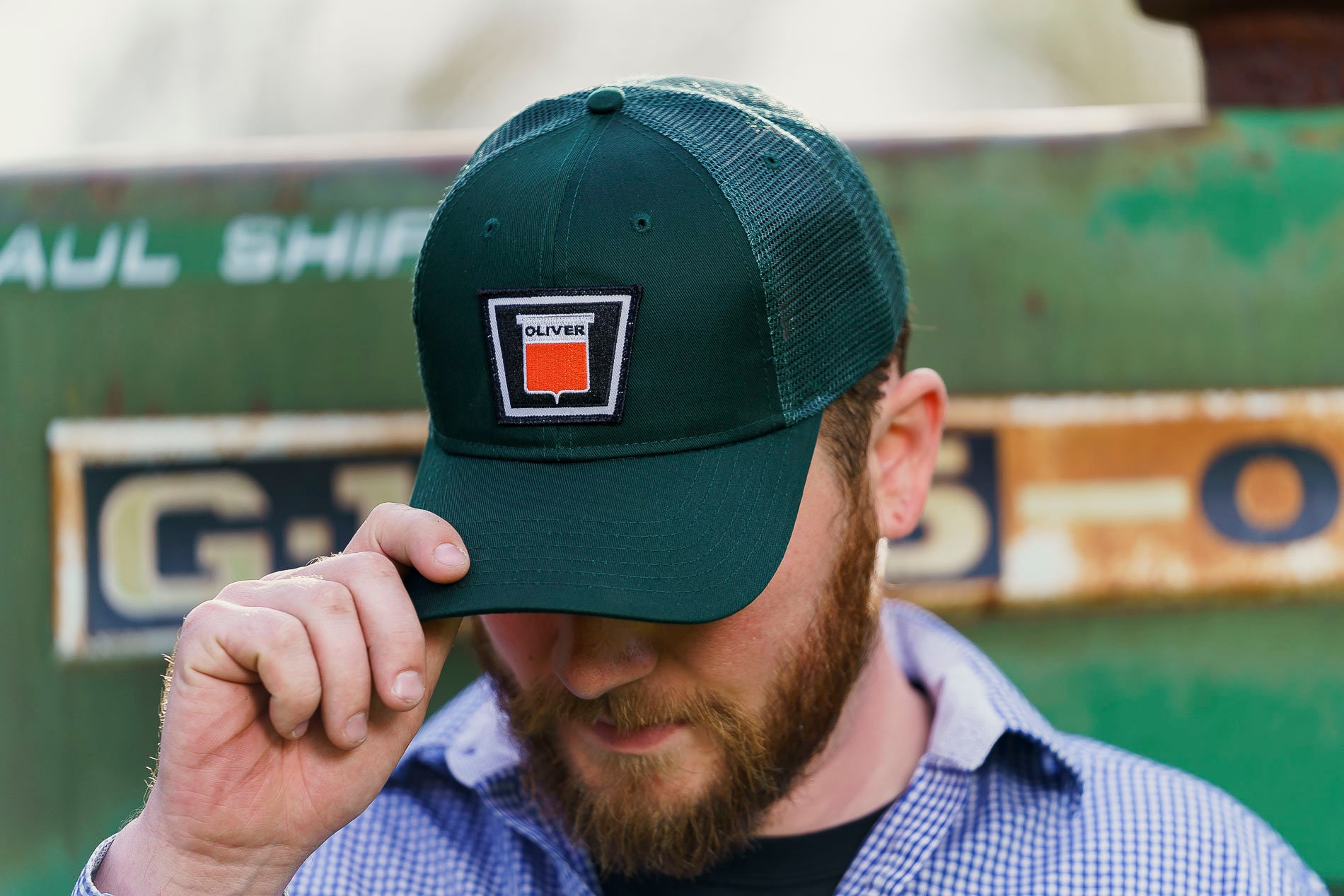 Oliver Tractor Keystone Logo Hat, Grün Mit Netzstoff Oliver Tractor Keystone Logo Hat, Grün Mit Netzstoff von janddproductions