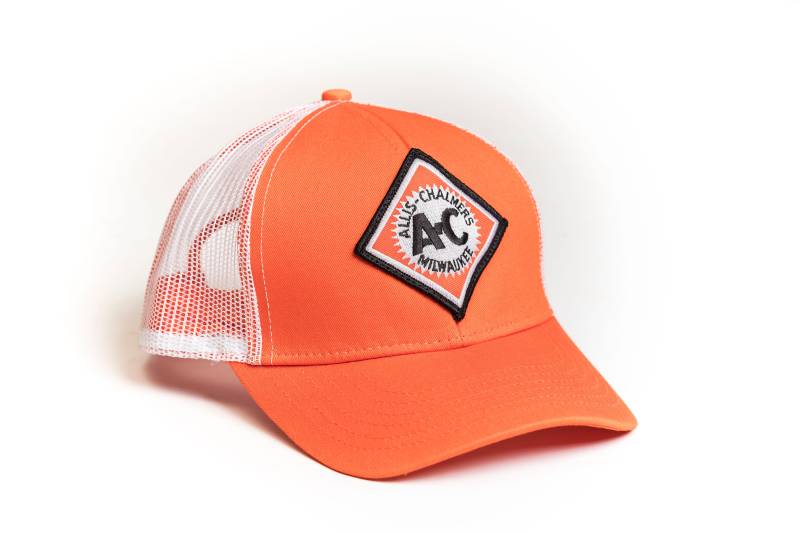 Vintage Allis Chalmers Logo Mütze, Orange Mit Weißem Netzrücken von janddproductions