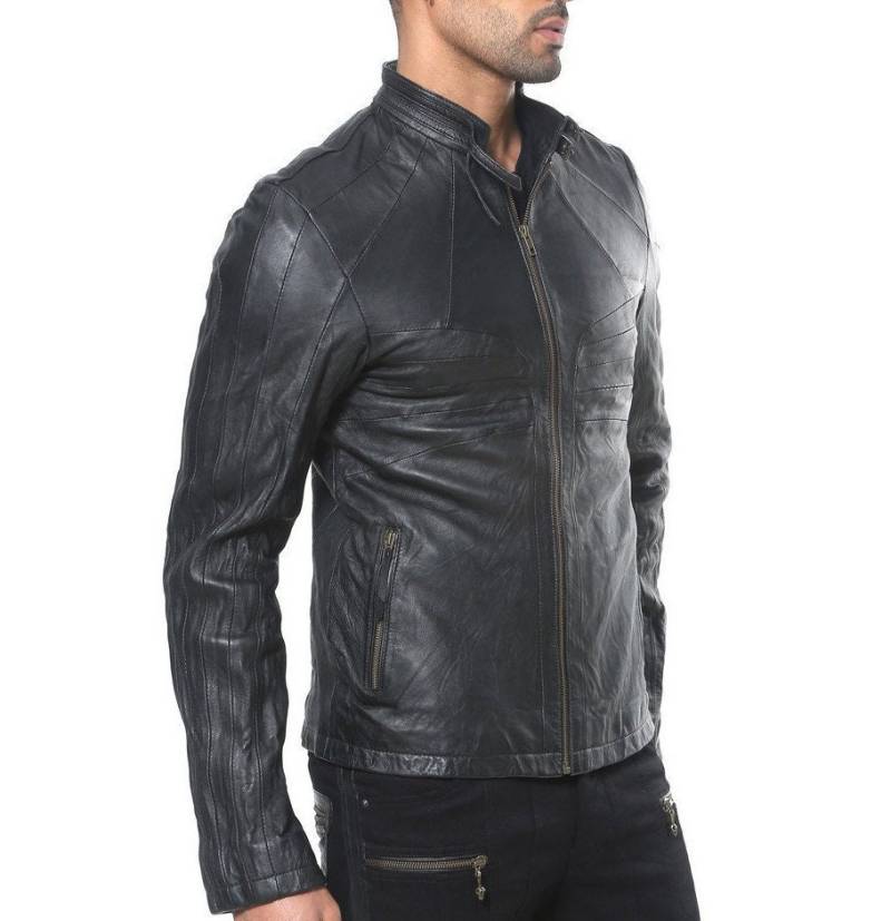 Handgewaschene Lammlederjacke Herren Cafe Racer Motorradjacke - Singer Jacket Von Jan Hilmer von janhilmer