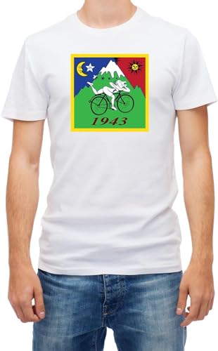 Bicycle Day 1943 Albert Hofmann Bike Kurzarm-T-Shirt für Herren, Weiß, weiß, 3XL von jargon