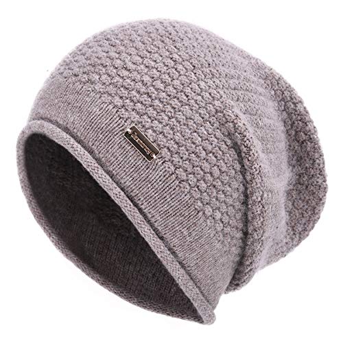 jaxmonoy Slouchy Beanies für Damen, Winter, weich, warm, Totenkopfmütze, Strickmütze für Damen, Braun, Medium von jaxmonoy