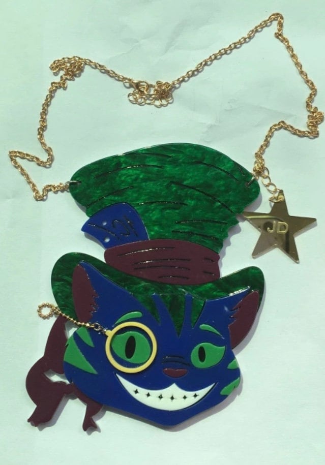 Cheshire Katze Inspirierte Verrückte Hatter Halskette von jaysdelights