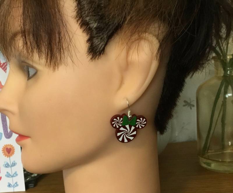 Minnie Süßigkeiten Rohr Ohrringe Acryl von jaysdelights