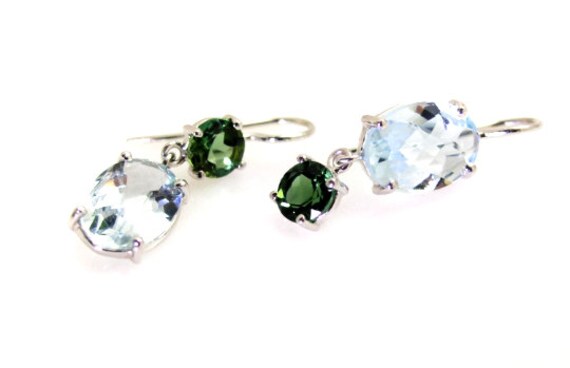 Aquamarin & Grüne Turmalin Ohrringe von jazzngem