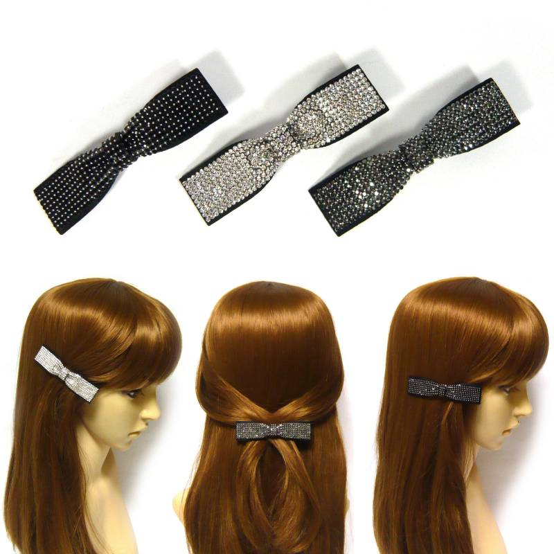 Ein Paar Kleine Silber Grau Schwarz Kristall Strass Perlen Lange Schleife Knoten Metall Haar Span Pin Klemme Frauen Lady Girl Prickelnde Zubehör Ein Paar Kleine Silber Grau Schwarz Kristall Strass Perlen Lange Schleife Knoten Metall Haar Span Pin Klemme Frauen Lady Girl Prickelnde Zubehör von jbonamade
