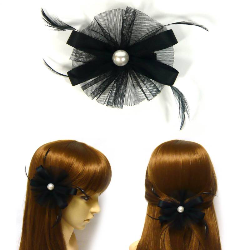 Schwarz Dünne Runde Netz Mesh Blume Band Schleife Faux Perle Feder Dekor Fascinator Stil Haar Span Pin Haarnadel Frauen Mode Zubehör Schwarz Dünne Runde Netz Mesh Blume Band Schleife Faux Perle Feder Dekor Fascinator Stil Haar Span Pin Haarnadel Frauen Mode Zubehör von jbonamade
