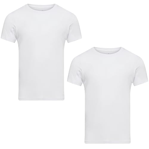 jbs Anti-Schweiß Shirt für Herren – Schweißresistentes Unterhemd mit Membran – Technologie – Bambus & Baumwolle – Schutz vor Schweißflecken – L – Weiß – 2er Pack von jbs