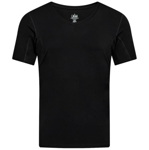 jbs Anti-Schweiß Shirt für Herren–Schweißresistentes Unterhemd mit Membran-Technologie–Bambus & Baumwolle–Schutz vor Schweißflecken – XXL – Schwarz – 1er Pack von jbs