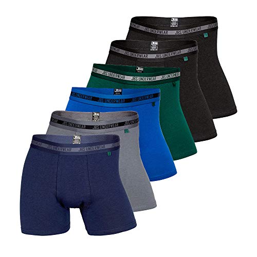 jbs Boxershorts Herren (6er) Ideale Passform Ultra Soft Touch und hohe Atmungsaktivität durch Bambus-Baumwoll Gewebe (Ohne Kratzenden Zettel), 2X Schwarz, 1x Army, 1x Blau, 1x Grau, 1x Navy, XXL von jbs