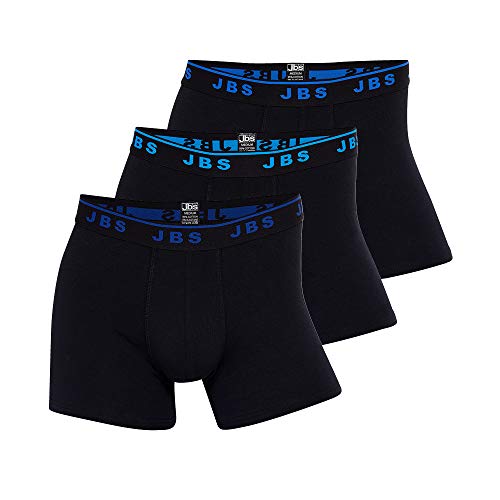 jbs Boxershorts Herren Ideale Passform durch Baumwollmix (Ohne Kratzenden Zettel), 3x Schwarz Core, Gr.- M von jbs