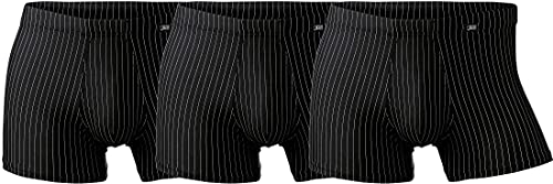 jbs Boxershorts enganliegend für Männer, Herren Unterhosen Boxershorts eng im Set, Enge Unterwäsche im 3er Pack, schwarz mit Streifen, 3XL von jbs