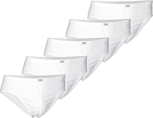 jbs Mini Slips für Herren, Unterhosen für Männer im Set aus ökologischer Baumwolle, Slip im 5er-Pack, weiß, L von jbs