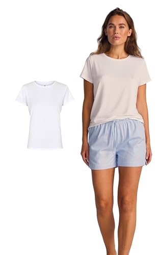 JBS of Denmark Basic Tshirt Damen Weiß (S) | T-Shirts Für Damen | Rundhals Tshirt | FSC Zerifiziertes Basic Shirt | T Shirt aus Bambus und Bio Baumwolle | Einfarbige T-Shirts von JBS of Denmark