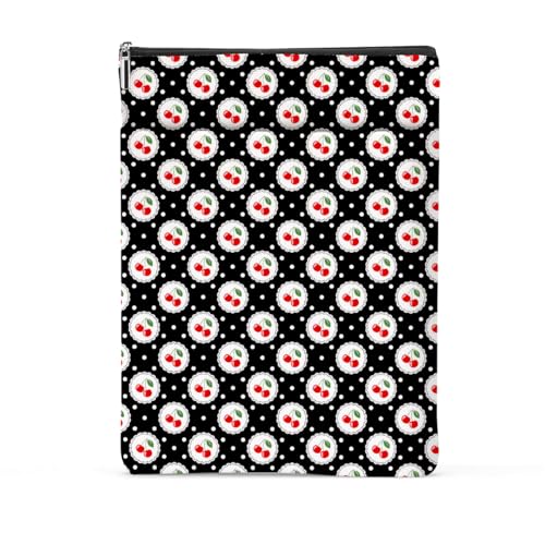 Circle Cherry Decor Book Lovers Gifts Waterproof Book Sleeve Books Pouch Books Protector with Zipper and Front Pocket Bookish Gifts Cover Case for Women Girl Teacher Reading Accessories Christmas von jealance