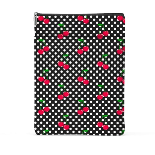 Polka Cherries Decor Book Lovers Gifts Waterproof Book Sleeve Books Pouch Books Protector with Zipper and Front Pocket Bookish Gifts Cover Case for Women Girl Readers Reading Accessories von jealance