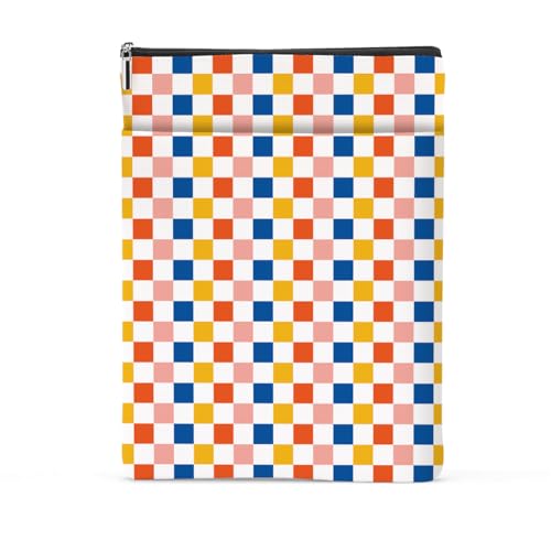 Retro Plaid Book Lovers Gifts Book Sleeve Vintage Checkered Waterproof Book Cover Book Pouch Book Protector with Front Pocket Book Club Christmas Birthday Gifts for Women Girl Friend Book Accessories von jealance