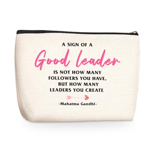 jealance Bürobedarf, Geschenke, Make-up-Tasche, Kosmetiktasche, Reisetasche für Damen, Chef, Kollegen, Hautpflege-Tasche für Geburtstag, Boss Day, GoodLeader, 9.7" x 6.8 "x 2" von jealance