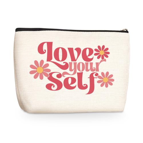 jealance Kosmetiktasche für psychische Gesundheit, Kosmetik, Reisetasche für Frauen, Beraterin, Therapeutin, Psychologin, Hautpflege-Tasche, LoveYourself, 9.7" x 6.8 "x 2" von jealance