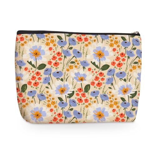 jealance Make-up-Tasche mit Blumenmuster, wasserdicht, Kosmetiktasche, Reisetasche für Frauen, Mädchen, beste Freundin, Bestie, Schwester, Mutter, Oma, Krankenschwester, lustige Hautpflege-Tasche für von jealance