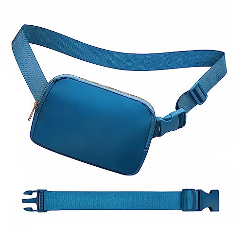 jealkip Bauchtasche Crossbody Tasche für Damen und Herren, Gürteltasche, wasserdichte Bauchtasche mit verstellbarem Gurt, Hüfttasche für Laufsport, Blau mit Gurtverlängerung, Bauchtasche mit von jealkip