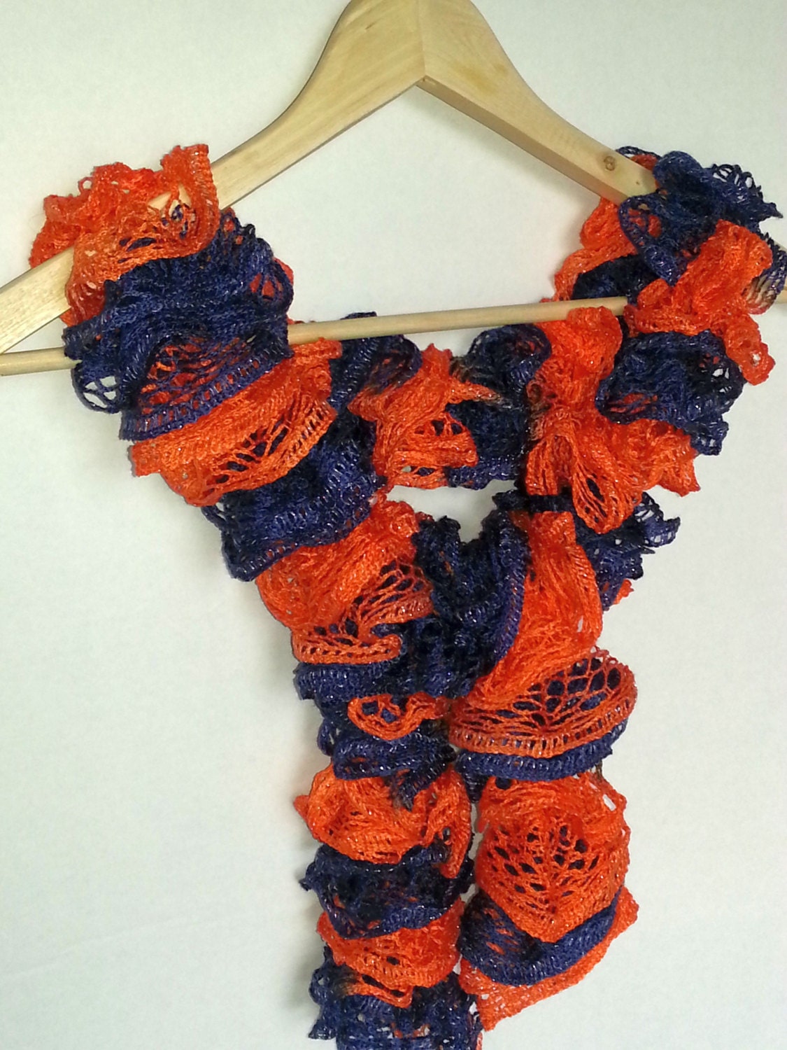 Chicago Bären Sashay Und Starbella Rüschen Schal Marine Blau Orange von jeanne2beanie