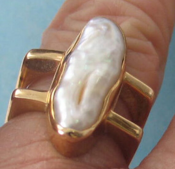 Vintage 14K Gold Wunderschöne Perlenring Größe 7 Und Eine Hälfte Vintage 14K Gold Wunderschöne Perlenring Größe 7 Und Eine Hälfte von jeanniehaydon