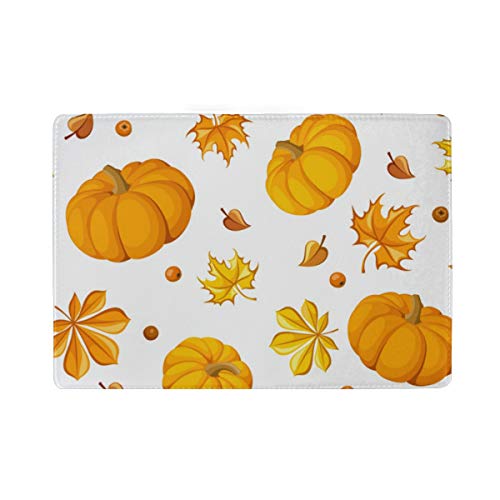 Jeansame Reisepasshülle, Leder, für Männer, Frauen, Kinder, Jungen, Mädchen, Kürbis, Ahornblätter, Herbst, Erntedankfest, Halloween, Multi Personalzied Printing Passport Cover, 4.5x6.5 inch von jeansame