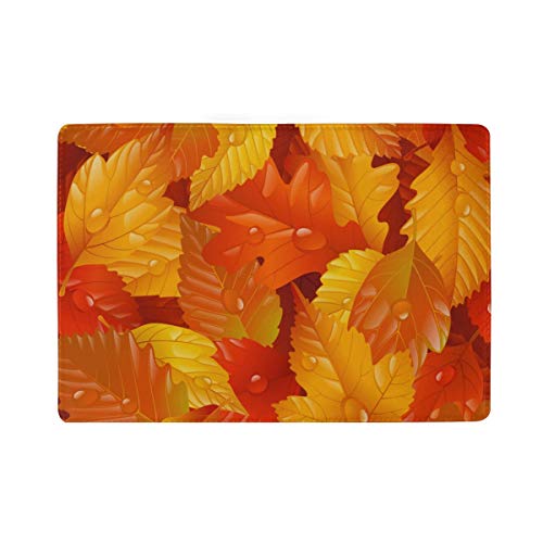 Jeansame Reisepasshülle, Leder, für Männer, Frauen, Kinder, Jungen, Mädchen, Orange, Ahornblätter, Herbst, Erntedankfest, Halloween, Multi Personalzied Printing Passport Cover, 4.5x6.5 inch von jeansame