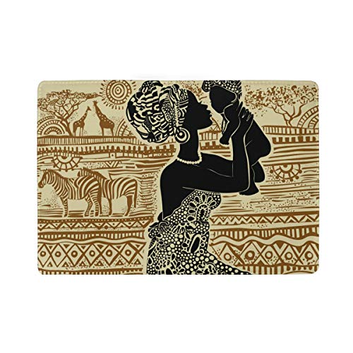 Jeansame Reisepasshülle, Leder, für Männer, Frauen, Kinder, Jungen, Mädchen, Vintage, Mutter, Frauen, Baby, ethnisch, Multi Personalzied Printing Passport Cover, 4.5x6.5 inch von jeansame