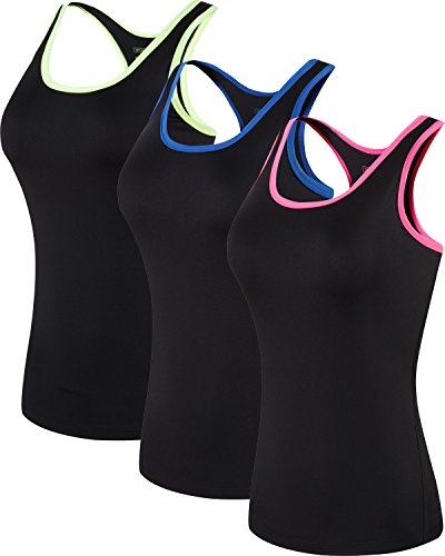 jeansian Damen 3 Packs Sport Schnelltrocknend Muskelshirt Tank Top Vests Westen Armellos T-Shirt SWT237 PackA L von jeansian