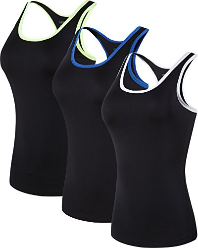 jeansian Damen 3 Packs Sport Schnelltrocknend Muskelshirt Tank Top Vests Westen Armellos T-Shirt SWT237 PackB S von jeansian