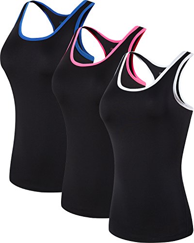 jeansian Damen 3 Packs Sport Schnelltrocknend Muskelshirt Tank Top Vests Westen Armellos T-Shirt SWT237 PackD M von jeansian