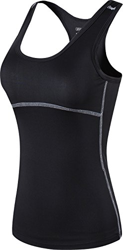 jeansian Damen Running Tights Exercise Training Fitness Yoga Weste Tank Top SWT238 Black XL von jeansian