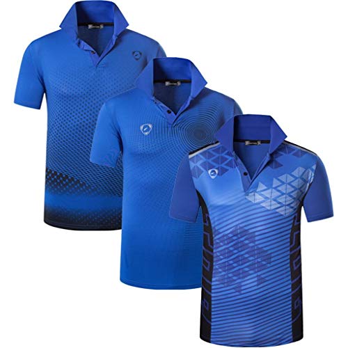 jeansian Herren 3 Stuck Mischen Pack Sport Polo T-Shirt LSL195 266 294 Blue L von jeansian