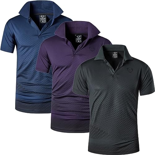 Jeansian Herren 3 Stuck Mischen Pack Sport Polo T-Shirt LSL195_Gray_N_DP_XL von jeansian