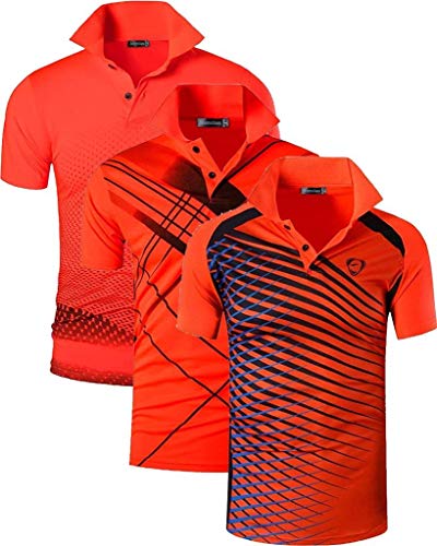 jeansian Herren 3 Stuck Mischen Pack Sport Polo T-Shirt LSL195 MixPackB L von jeansian