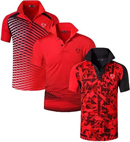 jeansian Herren 3 Stuck Mischen Pack Sport Polo T-Shirt LSL243_195_279 Red M von jeansian